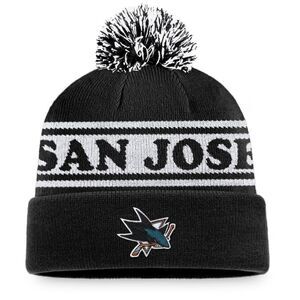 NEW! San Jose Sharks Fanatics Branded Vintage Sport Resort Cuffed Knit Hat Black